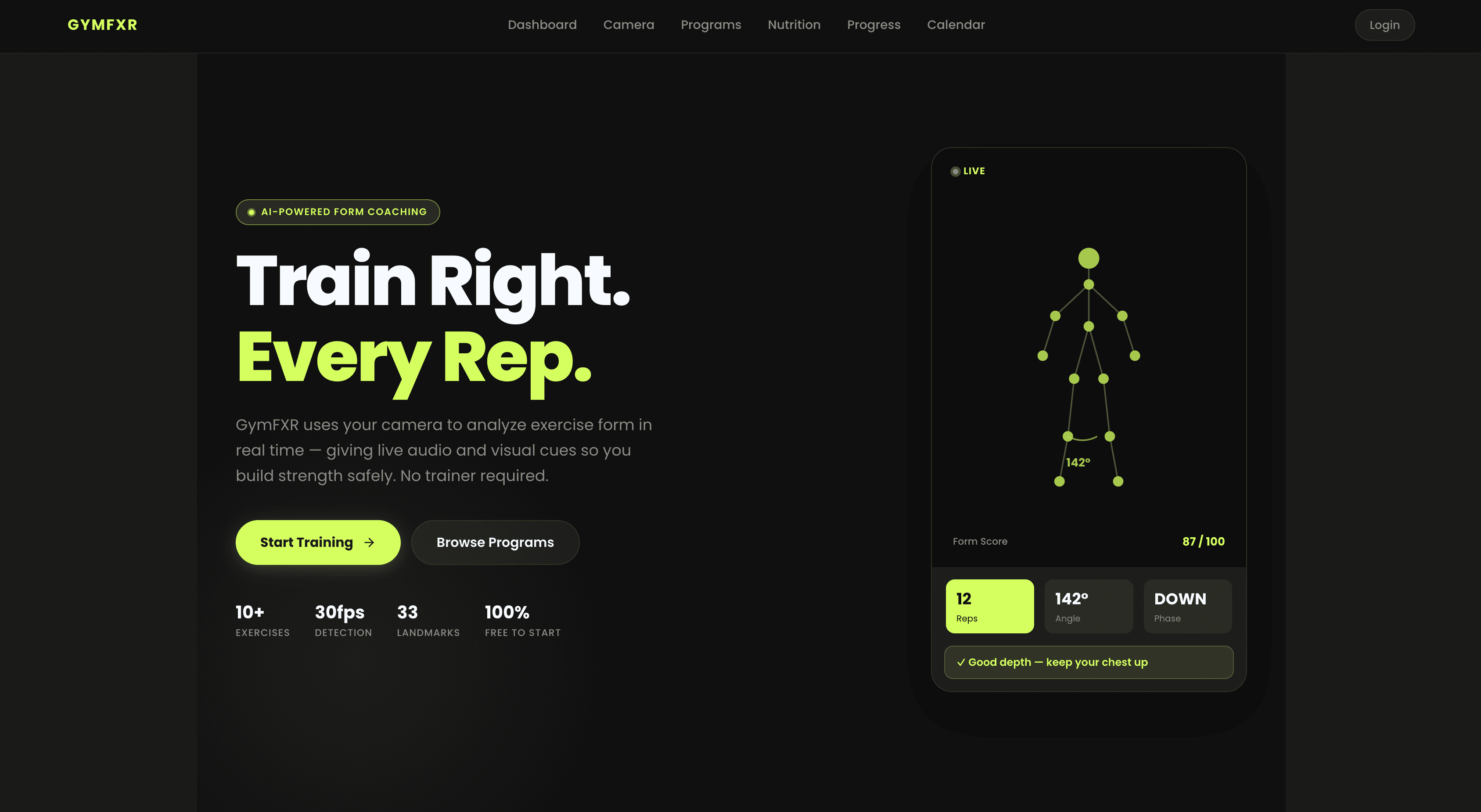GymFXR app screenshot